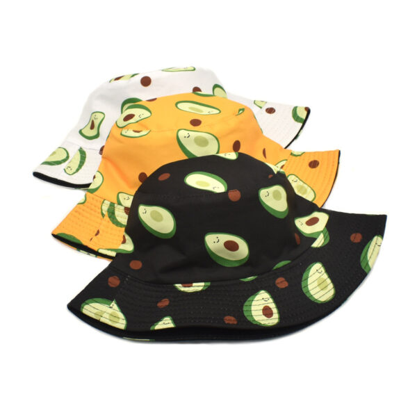 Wholesale Double Sided Avocado Print Fisherman Hat Sunscreen Wide Brim Summer Travel Resale