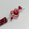 oly-d04f473d567341ace9c304e3e08ccca8 Wholesale Electroplated Alloy Double sided Arrow Heart Bead for Phone Chain or Keychain Trendy Decorative Accessory for Resale