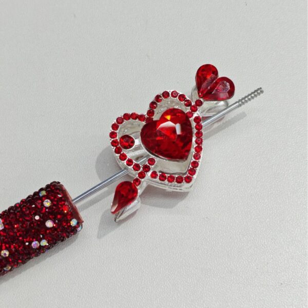 oly-d04f473d567341ace9c304e3e08ccca8 Wholesale Electroplated Alloy Double sided Arrow Heart Bead for Phone Chain or Keychain Trendy Decorative Accessory for Resale