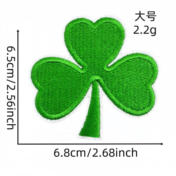 Wholesale Irish Green Clover Embroidered Iron-On Patch Stylish Clothing Decorative Accessory Gift