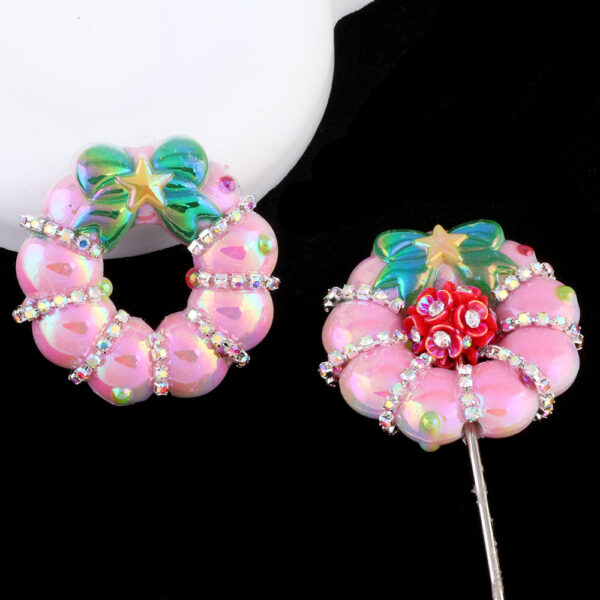 oly-d0589bc550cca5b872be75341a6dd25c Wholesale Christmas Wreath Bow Tie Style Epoxy Plastic DIY Phone Key Bag Accessory Boutique Resale