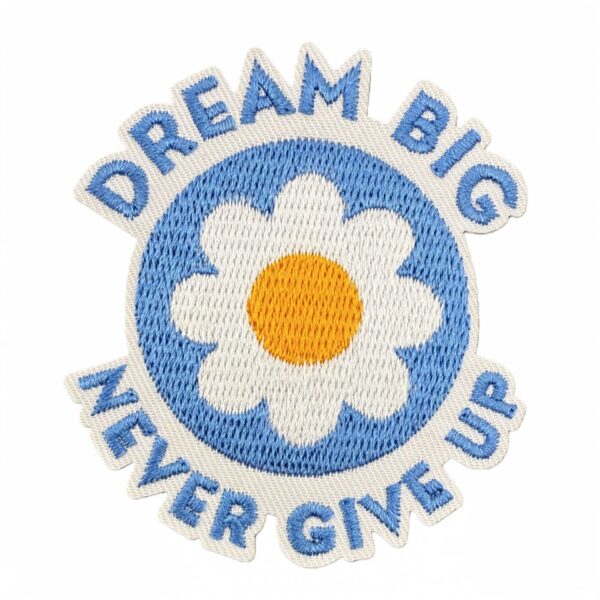oly-d0787bdf8ff6883d7ac65b14798b21d2 Wholesale Blue English Quote Embroidered Patches Decorative Iron On Appliques for Party Gift