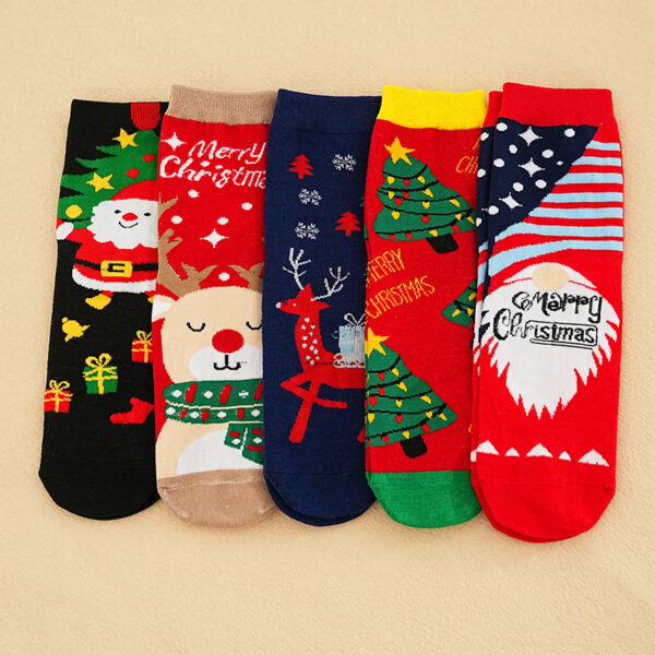 oly-d0853f233911e15c990f29e29afd1bcd Wholesale Christmas Cartoon Mid Calf Socks Santa Snowflake Elk Pattern Winter Gift Boutique Resale