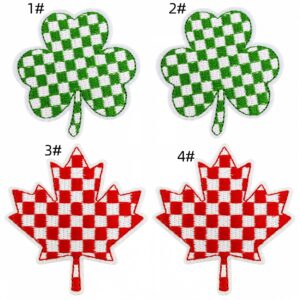 Clover maple leaf cloth patch set 4 pack