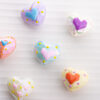 Wholesale Decorative Electroplated Acrylic Heart Beads Blue Pink for DIY Jewelry Craft
