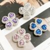 oly-d0dd7a41de47490c15b12196dda2232e Wholesale Alloy Electroplated Four Leaf Clover Charm with Rhinestone Double Sided for DIY Phone Chain Keychain Bag Charm