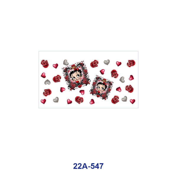 oly-d0e026b5b6002882ec520fd24710e8cd Wholesale 5pcs Retro Sweet Cartoon Girl Red Rose Heart Golden Star Wreath Mixed Decor Prints 16oz Cup UV DTF Wraps OLY Exclusive