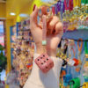 oly-d0f782c790b24a195de6f2367131bfbc Wholesale Rhinestone Dice Keychain Cute Bag Charm for Women Car Key Accessory Boutique Gift