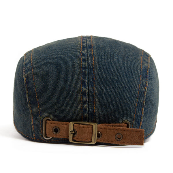 Wholesale Retro Washed Japanese Style Reversible Forward Cap - Adjustable Breathable Color Block Light Blue Party Casual Gift