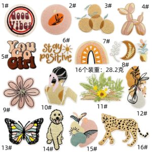 Bohemian cloth patch set 16 pieces