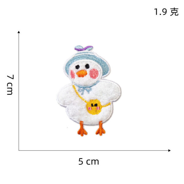 Wholesale Cute Yellow Duck Plush Self Adhesive Embroidery Patches 8 Pack for Clothing Bag Phone Case Decoration DIY Craft Supply