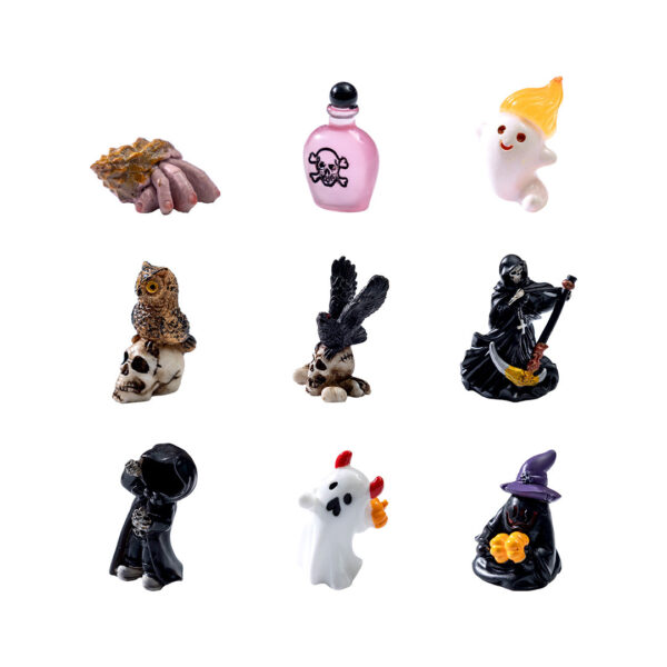 oly-d11b1d8a9aabd99bb2475e1dd19e4325 Wholesale Halloween Resin Ghost Ornament DIY Decoration for Bag Charm or Home Decor