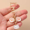 Wholesale Cute Cat Paw Keychain Zinc Alloy Cartoon Keychain Gift Accessory