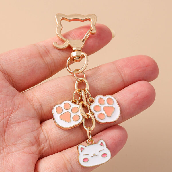 Wholesale Cute Cat Paw Keychain Zinc Alloy Cartoon Keychain Gift Accessory