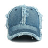 Wholesale Distressed Black Denim Baseball Cap Frayed Sun Hat Boutique