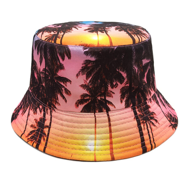 oly-d16d962b81f5c63260beda49231fb0e3 Wholesale Chic Coconut Tree Print Fisherman Hat Sunscreen Beach Hat for Travel, Fashion Accessory