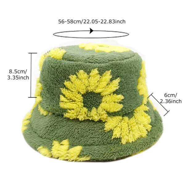 oly-d1967a7f149c5f86769fe7a66da07935 Wholesale Sunflower Plush Fisherman Hat Dark Green Winter Outdoor Hat for Women