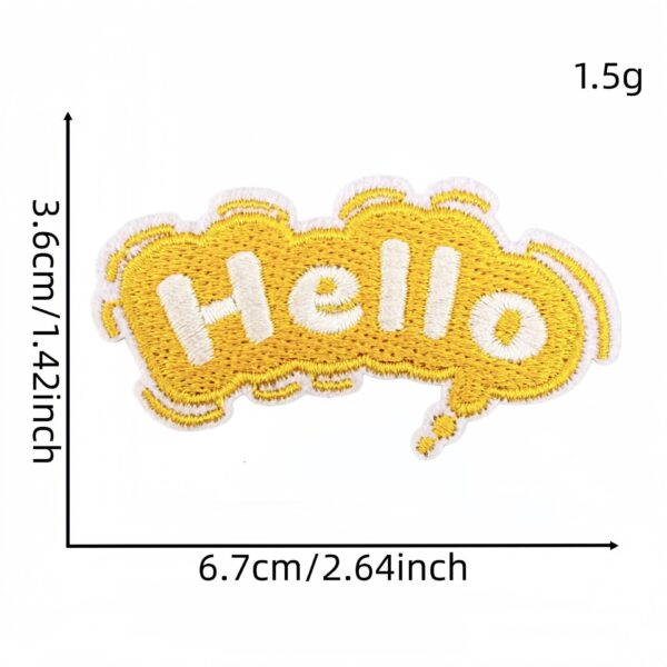 Wholesale Embroidered Patch Hello Colorful Cartoon Decorative Sticker for Clothing Fashion Accessory Resale