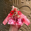 oly-d1bc6804fcf5894da5594de3e26abf65 Wholesale Acrylic Oil Infused Strawberry Bear Keychain Bag Charm Car Key Accessory Gift OLY Exclusive