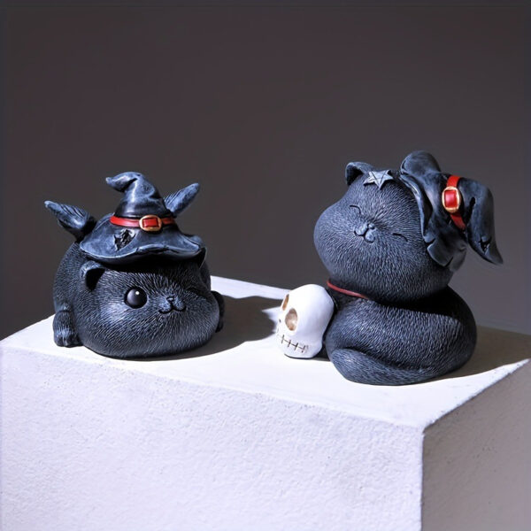 Wholesale Halloween Skeleton Cat Resin Ornament for Home Decor or Gift Boutique