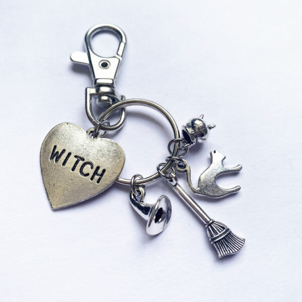 Wholesale Alloy Gothic Witch Broom Keychain Halloween Party Favors