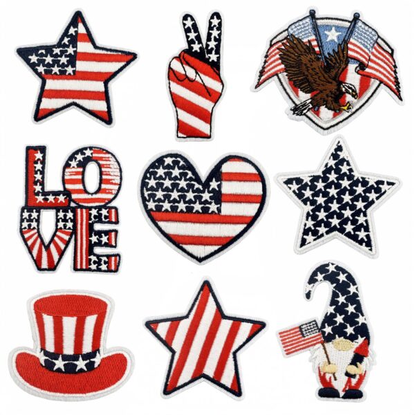oly-d1e881f6e2c0e2bfeed25f1e6bf289b2 Wholesale Stylish Embroidered Five-Point Star Flag Patch - DIY Accessory for Decor