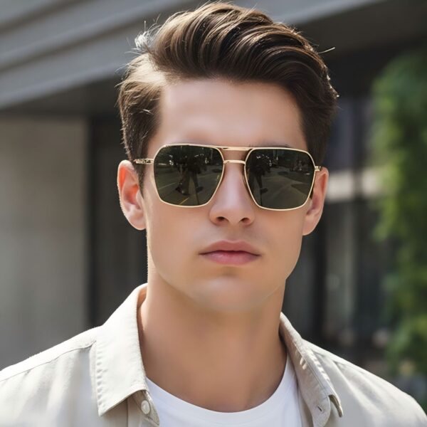 Wholesale Retro Metal Frame Sunglasses Classic Double Beam Pilot Design for Driving Sun Protection Fashion Accessory