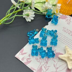 Translucent blue / Bear pendant (single)