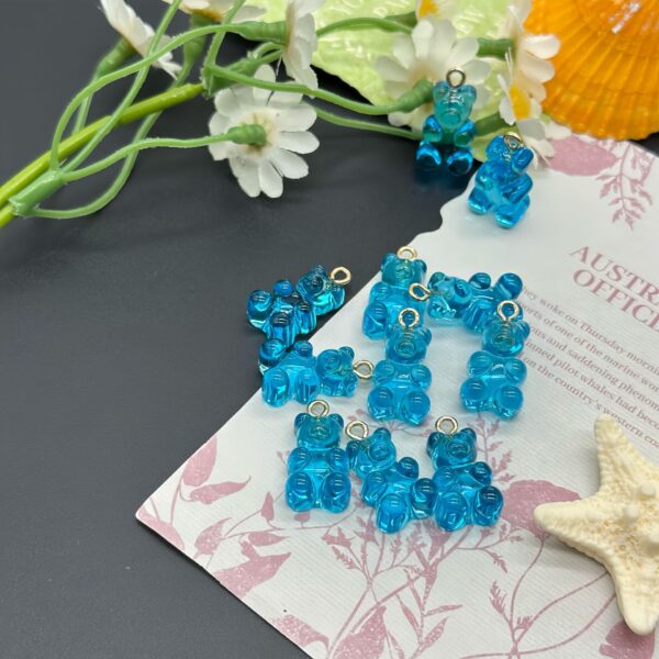 oly-d1ffb61085739f83899284a0697554f9 Wholesale Candy Colored Bear Resin DIY Pendant and Jewelry Making Craft Supplies for Boutique Resale