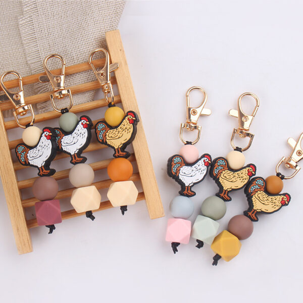 oly-d21604923d5cfea7e9f0a3c24ee68319 Wholesale Silicone Cartoon Rooster Keychain DIY Handmade Bag Charm Gift for Festival