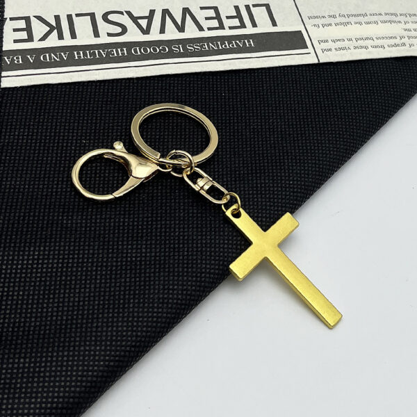 oly-d237602d3a10386140f83240f97bf88f Wholesale Zinc Alloy Double Sided Cross Keychain Decorative Accent for Bags and Keys