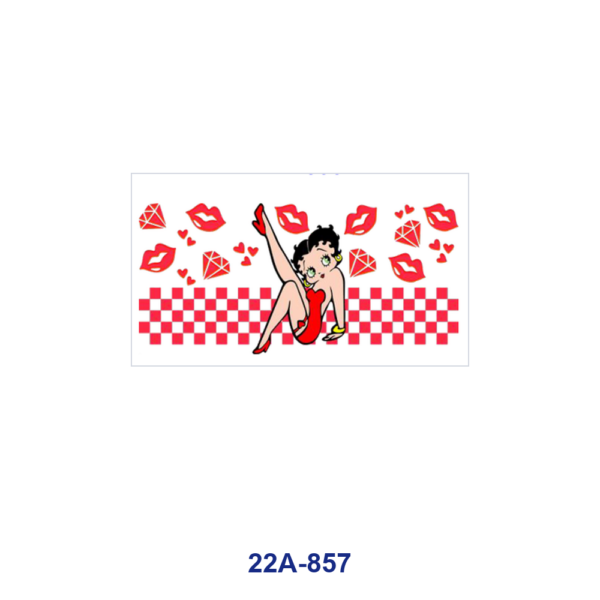 oly-d242699f5ce483cc3a68966f1f0f47a2 Wholesale 5pcs Retro Cute Betty Boop Heart Lip Diamond Checkered Hibiscus Rose Mixed Decor Prints 16oz Cup UV DTF Wraps