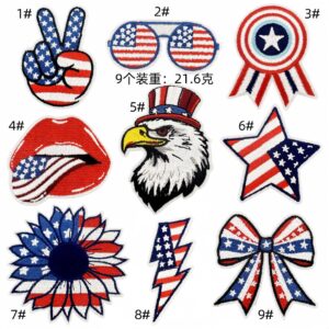 Colorful flag cloth stickers set of 9 pieces