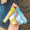Wholesale Luminous Jelly Bottle Keychain Acrylic Oil filled Bubble Car Key Accessory