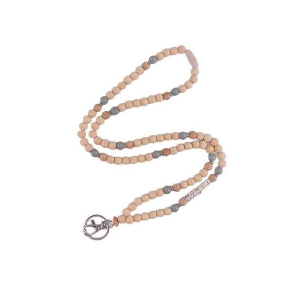 Wholesale Beaded Silicone Lanyard Necklace Silver Ball Chain Fashion Accessory