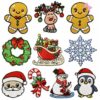 oly-d27a25a04545887cf4051b4955d9506d Wholesale Christmas Embroidery Patches Cartoon Deer Snowflake Polyester Thread Boutique Resale Accessory
