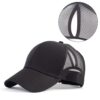 Wholesale Red Women's Cotton Baseball Cap with Ponytail Opening, Sunshade, Rolled Brim Fashion Accessory for Resale