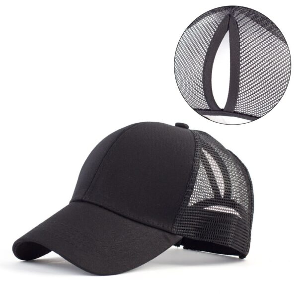 oly-d2829a39ac5328b4bfa4418d4ca39844 Wholesale Red Women's Cotton Baseball Cap with Ponytail Opening, Sunshade, Rolled Brim Fashion Accessory for Resale