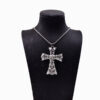 oly-d291695a3c99849f57ead04796e16e40 Wholesale Antique Silver Cross Skull Pendant Necklace, Fashion Chain Accessory for Party Gifts