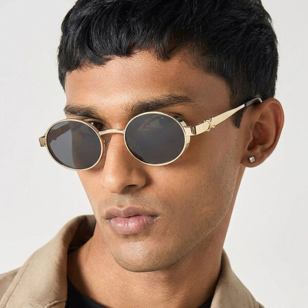 oly-d29e439588fd8000d9d00b2610c9d65f Wholesale Retro Punk Street Style Metal Frame Sunglasses Gold Gray Lens Fashion Accessory