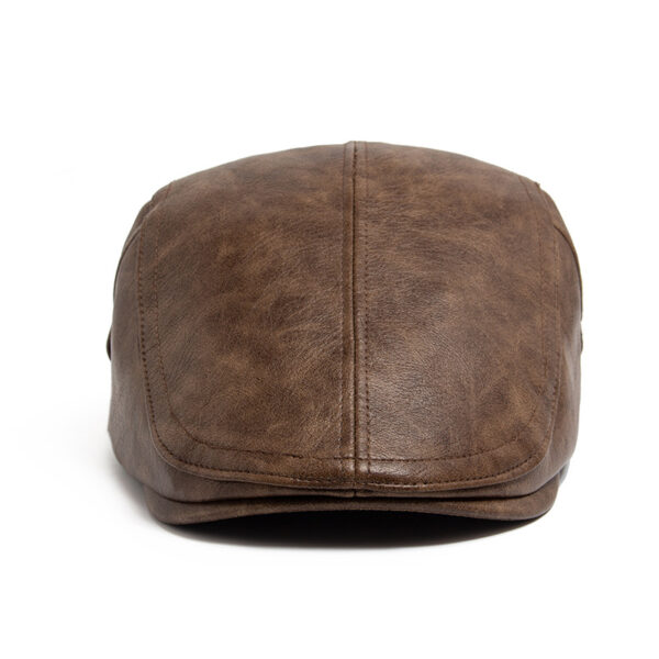 Wholesale Retro British Men's PU Leather Beret Newsboy Cap Warm Winter Thermal Fashion Accessory Boutique Resale