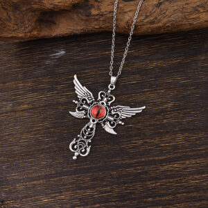 Angel wings pendant necklace-red one