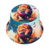 Wholesale Lion Print Double Sided Fisherman Hat Sunscreen Cap for Women Outdoor Travel Fashion Accessory