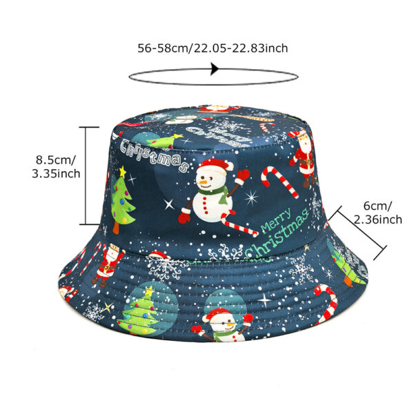 oly-d2cd6fee710f5d9f42a350813c9f6946 Wholesale Fashion Christmas Fisherman Hat Snowman Print Sun Protection Bucket Hat Trendy Resale Item
