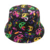 Wholesale Retro Mask Feather Pattern Bucket Hat Unisex Double Sided Outdoor Sun Hat