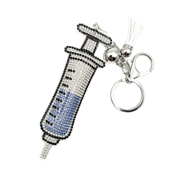 Wholesale Rhinestone Nurse Ambulance Keychain Stylish Medical Bag Charm Key Ring for Car Key Accessory Boutique Gift