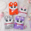 Wholesale Stylish Plush Cartoon Fox Notebook with Lock for Kids, Diary Gift, 80 Pages Pink