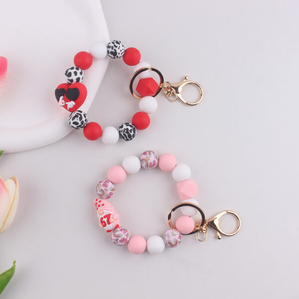 oly-d3214b3ba00ea63470109f14690e61a7 Wholesale Cow Print Silicone Bracelet Keychain Fashion Accessory Gift