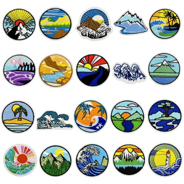 oly-d32bddad88ec9070a4ec1bf52d83ee01 Wholesale Landscape Outdoor Embroidered Patch, Fashion Decorative Accessory, Gift for Travel Lovers, Boutique Resale Item