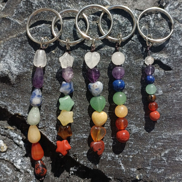 Wholesale Natural Stone Charm Keychain Irregular Star Drop Heart Shape DIY Bag Accessory for Gift Boutique